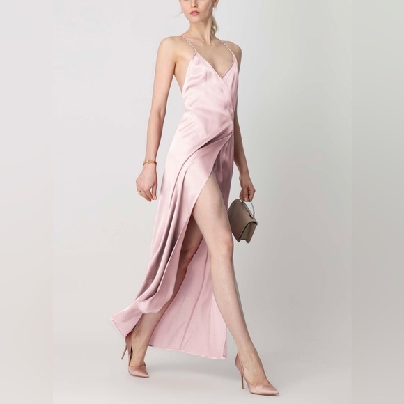 Lily Silk Perfect Party Ready Wrap Silk Maxi Dress - Picture 2 of 8